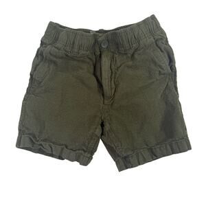 GAP Boys 8 Linen Shorts Olive Green Drawstring Pockets
